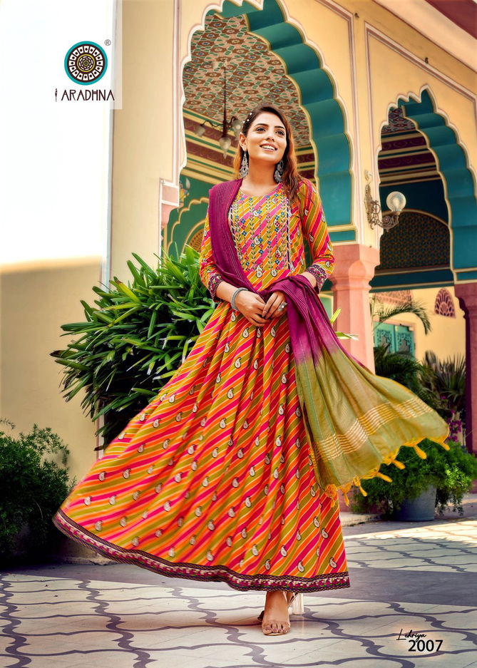 Aradhna Lehriya 2 Festive Wear Wholesale Anarkali Kurti With Dupatta Collection